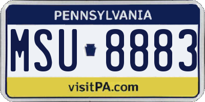 PA license plate MSU8883