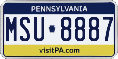 PA license plate MSU8887