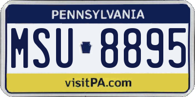 PA license plate MSU8895