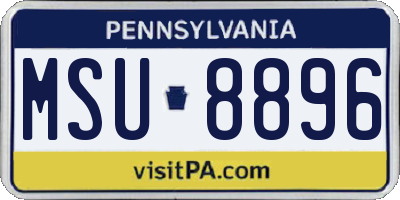 PA license plate MSU8896