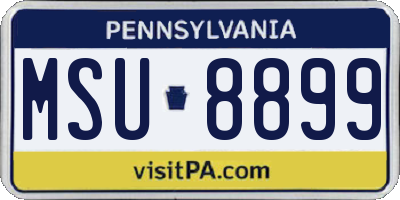 PA license plate MSU8899