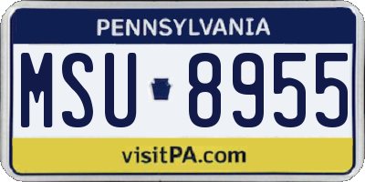 PA license plate MSU8955