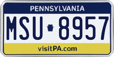 PA license plate MSU8957