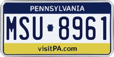 PA license plate MSU8961