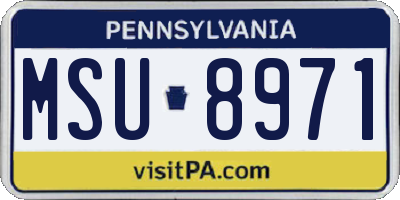 PA license plate MSU8971