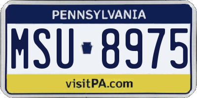 PA license plate MSU8975
