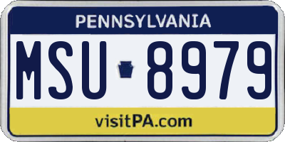 PA license plate MSU8979
