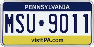 PA license plate MSU9011