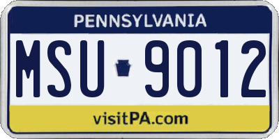 PA license plate MSU9012