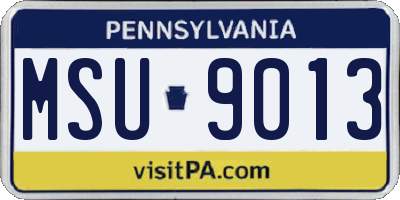 PA license plate MSU9013