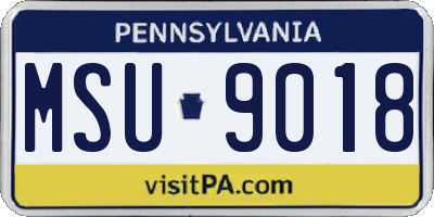 PA license plate MSU9018