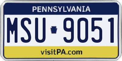 PA license plate MSU9051