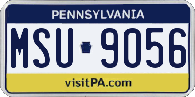 PA license plate MSU9056