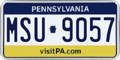 PA license plate MSU9057