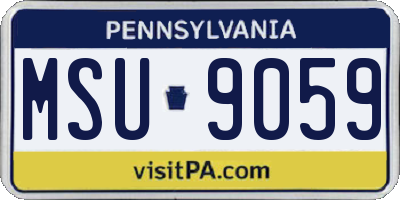 PA license plate MSU9059