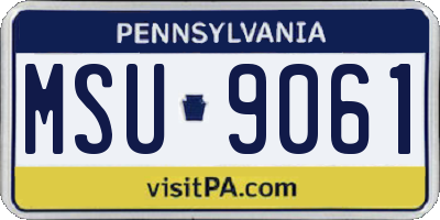 PA license plate MSU9061