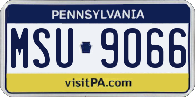PA license plate MSU9066