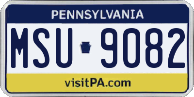 PA license plate MSU9082