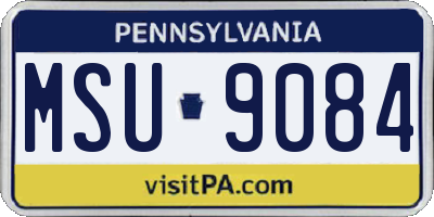 PA license plate MSU9084