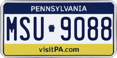 PA license plate MSU9088