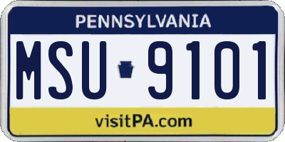 PA license plate MSU9101