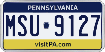 PA license plate MSU9127