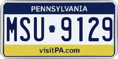 PA license plate MSU9129