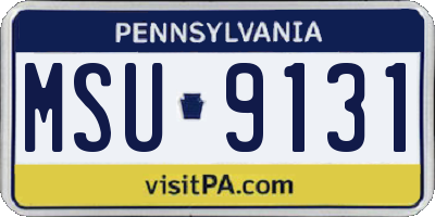 PA license plate MSU9131