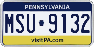 PA license plate MSU9132