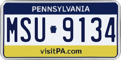 PA license plate MSU9134