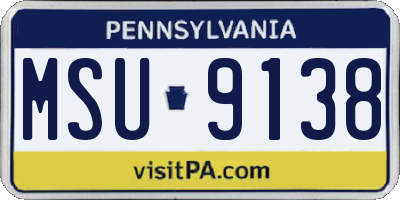 PA license plate MSU9138