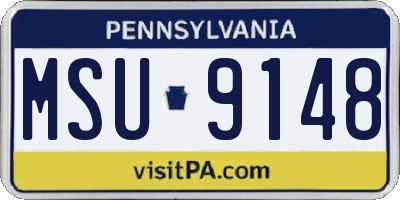 PA license plate MSU9148