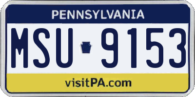 PA license plate MSU9153