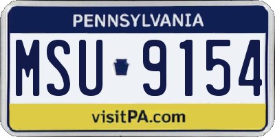PA license plate MSU9154