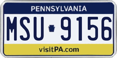 PA license plate MSU9156