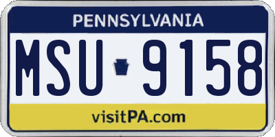 PA license plate MSU9158