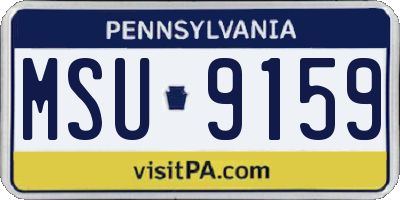 PA license plate MSU9159