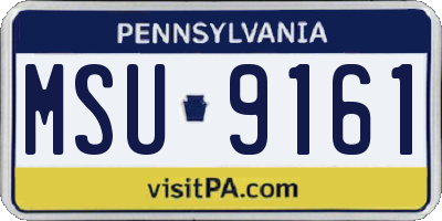 PA license plate MSU9161
