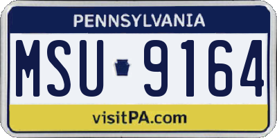 PA license plate MSU9164