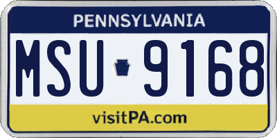 PA license plate MSU9168