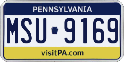PA license plate MSU9169