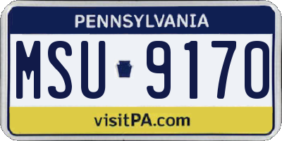 PA license plate MSU9170