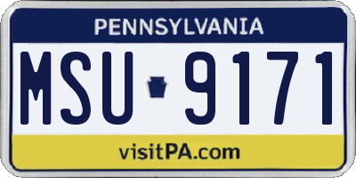 PA license plate MSU9171