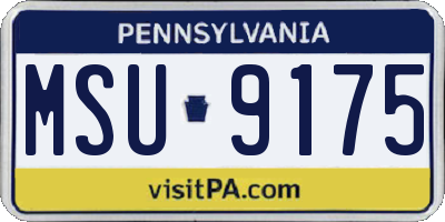 PA license plate MSU9175