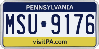PA license plate MSU9176