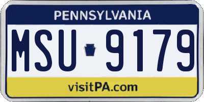 PA license plate MSU9179