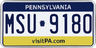 PA license plate MSU9180