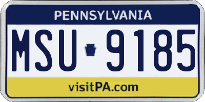 PA license plate MSU9185