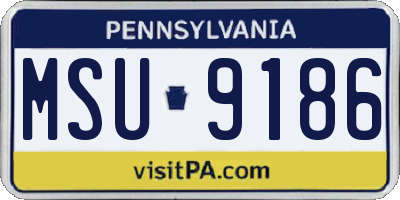 PA license plate MSU9186