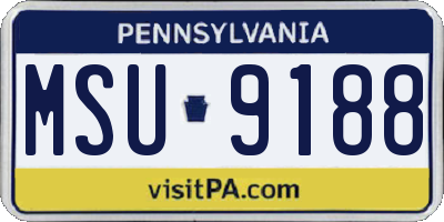 PA license plate MSU9188